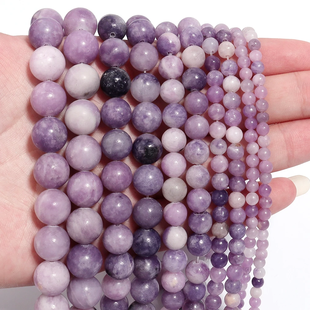 

Бусины Из Натурального сиреневого камня, 4-12 мм