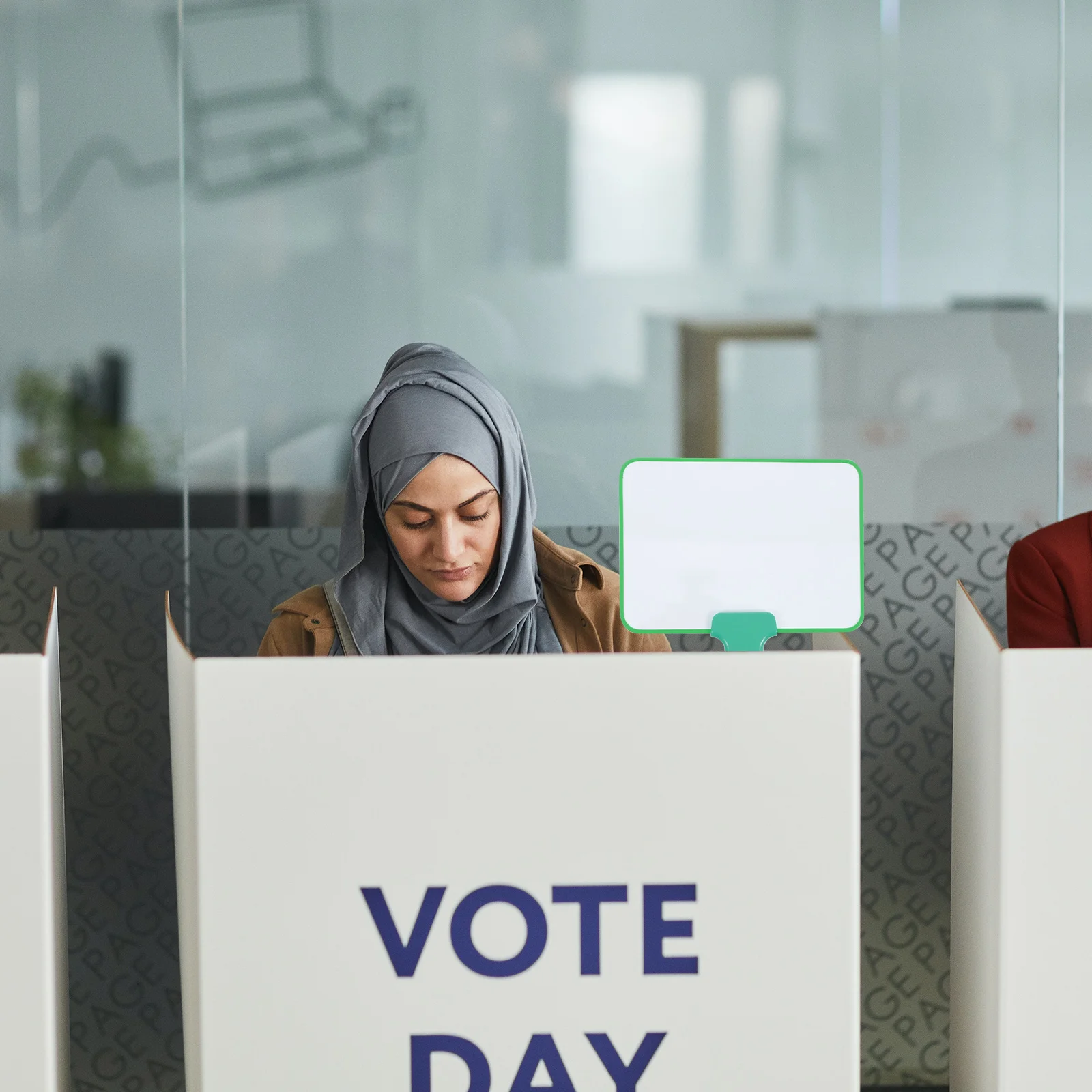 Handheld Whiteboard Dry Erase Answer Paddle Holding Sign Double Sided Whiteborad