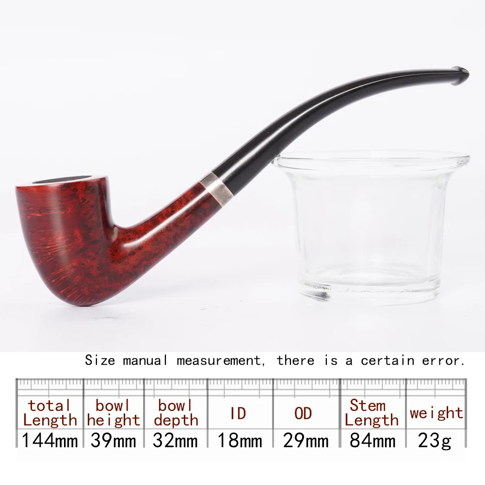 MUXIANG handmade briar tobacco pipe rainbow color pipe straight handle billiard pipe beginner pipe vulcanized rubber pipe mouth