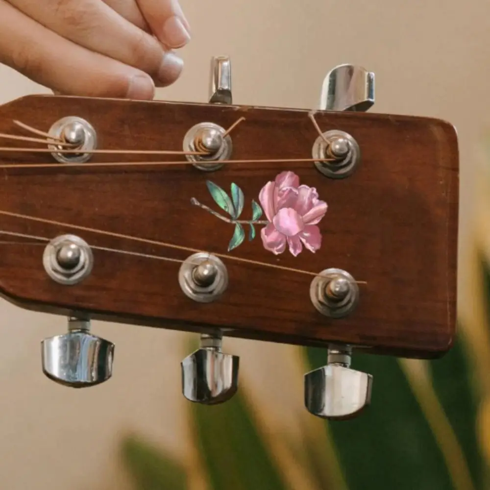 Snack Guitar Panel Decal Wolf Novelty Guitar Head Sticker Flower Inlay Sticker Guitar Panel Sticker Guitar Beginner Gifts