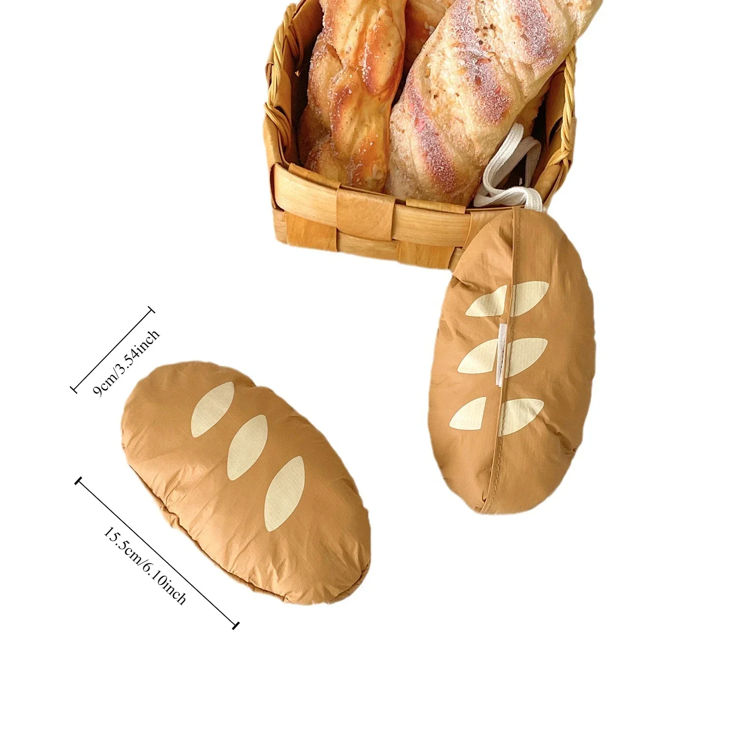 Nuova borsa per la spesa a forma di pane Borsa di stoccaggio pieghevole Borsa portatile di grande capacità in stile cartone animato Borsa a forma di