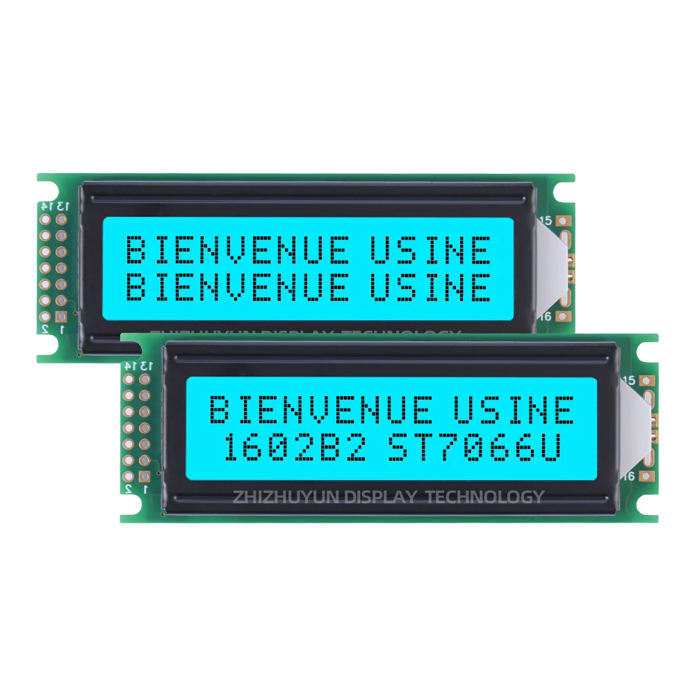 LCD1602B2 schermo a caratteri europei pellicola grigia modulo di interfaccia a doppia fila blu modulo LCD COB 16*2 modulo multilingue