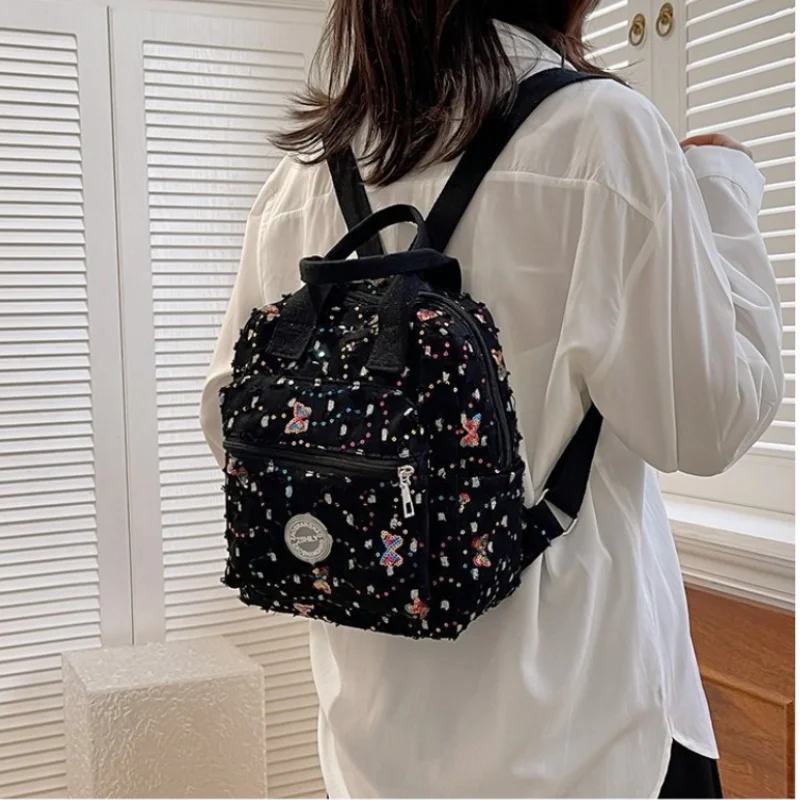 High Quality Denim Designer Backpack Casual Large Capacity School Bag Suitable for Girls Ladies School Bag Elegant Travel