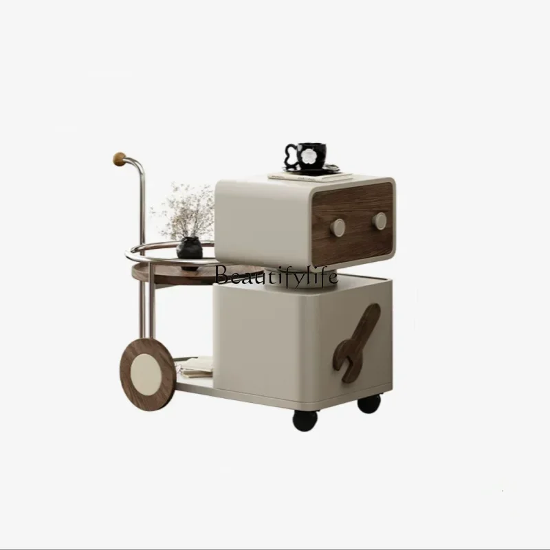 

46Italian minimalist creative trolley side few sofa storage removable side few