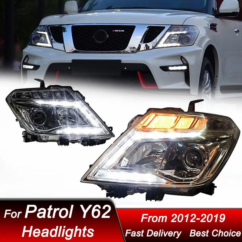 

Car Headlights For Nissan Patrol Y62 2012-2019 full LED Headlamp Assembly Upgrade High Configure Projector Lens Accessories Kit