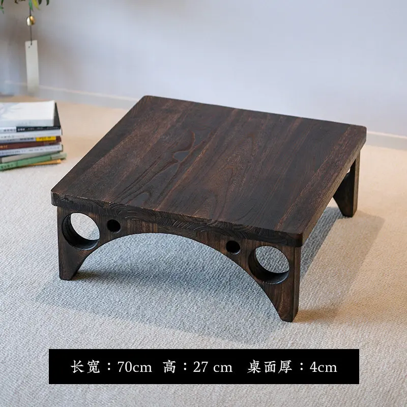 Arch bridge design solid wood low coffee table medieval zen bay window casual tatami tea table