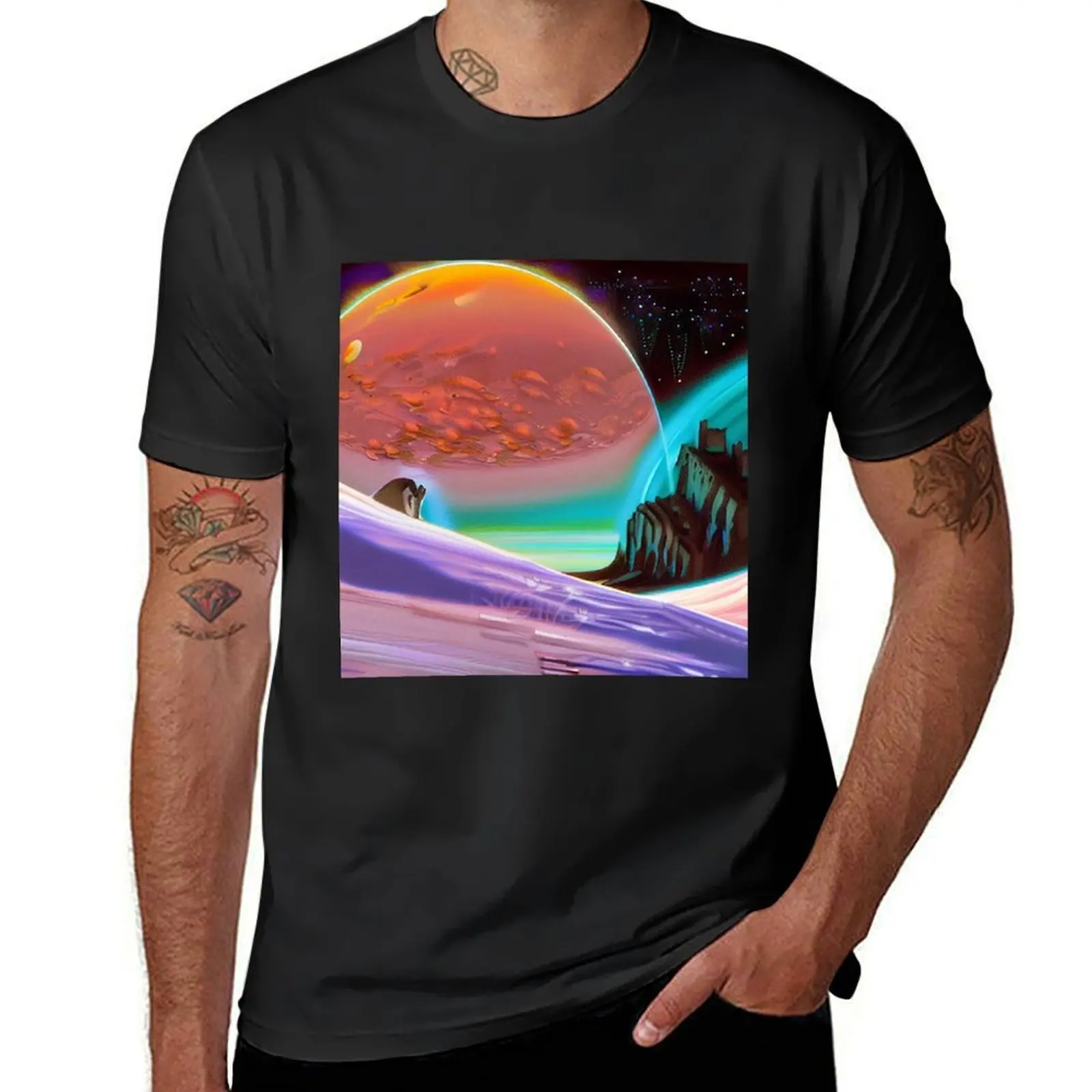 

Surfing On Planet T-Shirt oversized sweat shirts graphic tees sublime mens graphic t-shirts