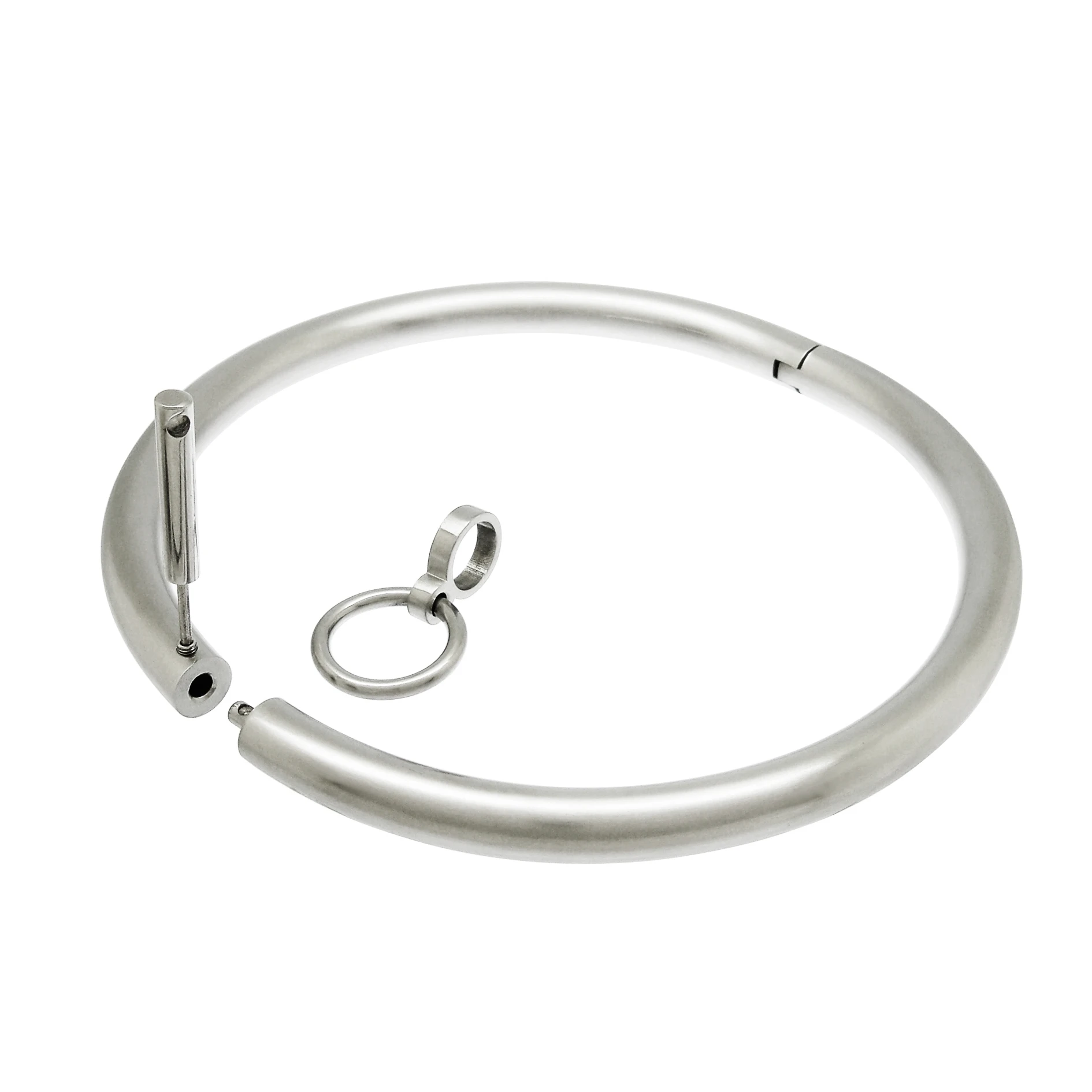 Naszyjnik choker ze stali nierdzewnej z kółkiem O-Ring, biżuteria zaciskowa dla kobiet, modny dodatek. — zdjęcie 2