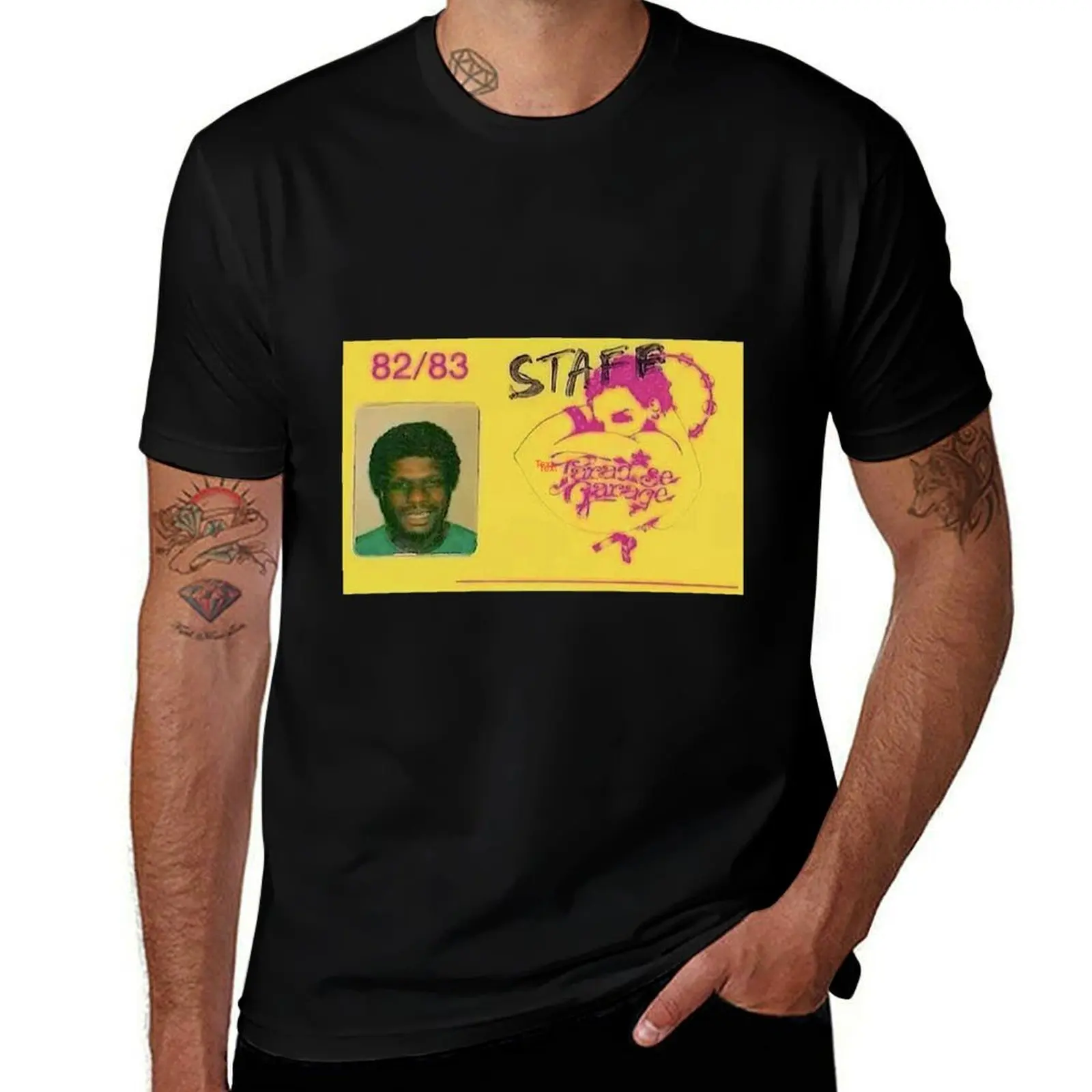 LARRY LEVAN PARADISE GARAGE MEMBERSHIP ID CARD T-Shirt Athletic Fit Sports Short Sleeve Top