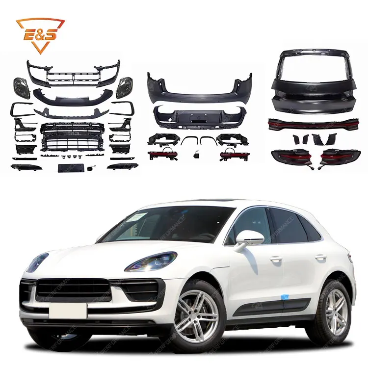 Car Front Rear Bumper Grille Headlight Taillight Rear Cover Body Kit for Porsche Macan Old Upgrade New Body Kit