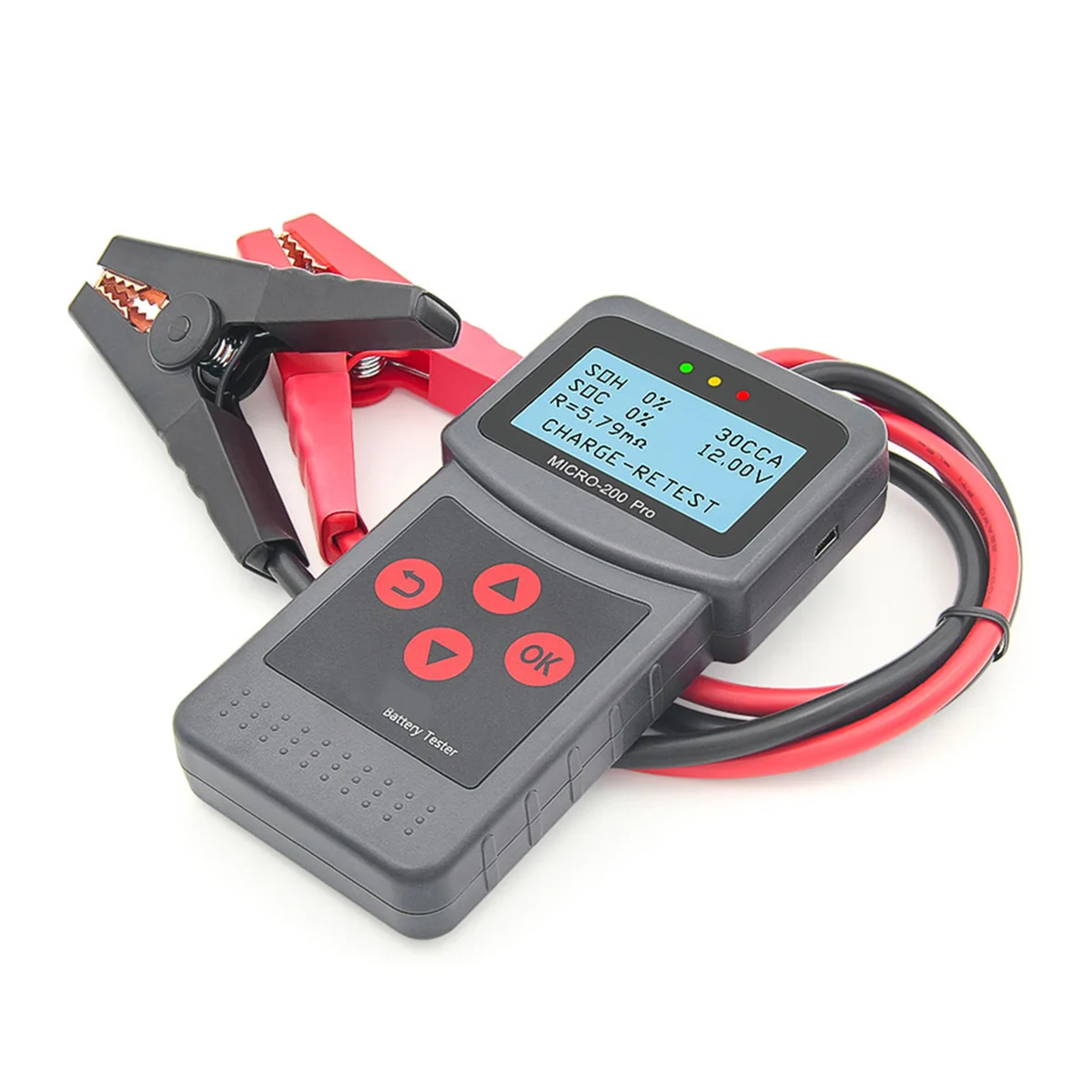 Micro-200 Pro Car Motorcycle Battery Tester 12/24V Multi-Language Digital Battery System Analyzer for Mainland Version