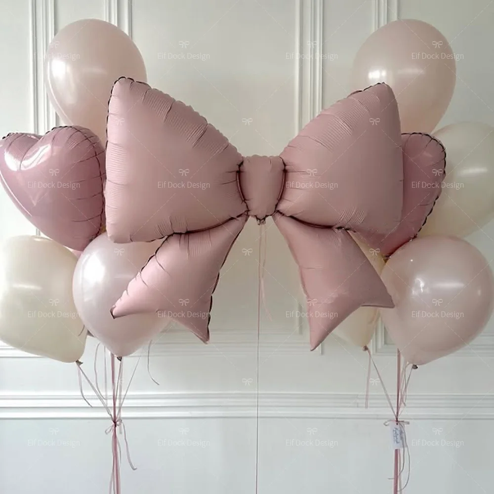 1 مجموعة الوردي القوس القلب بالونات الوردي الفضة عدد 1-9 احباط بالون للفتيات حفلة عيد ميلاد الزفاف المشاركة هدايا المناسبات