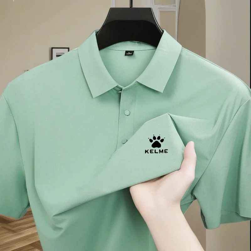 Fashionable printed polo shirt short sleeved men's sports brand top 2026 summer new cool and breathable casual ice silk T-shirt - view 4