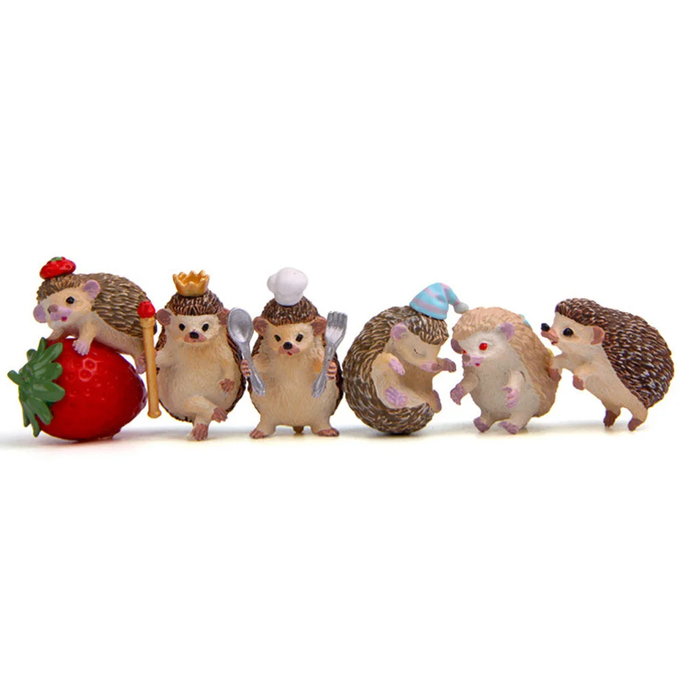 

Hedgehog Resin Family Craft Desktop Cake Baking Gardening Decorative Adornment for Home Office Hedgehog Craft Cake Decor