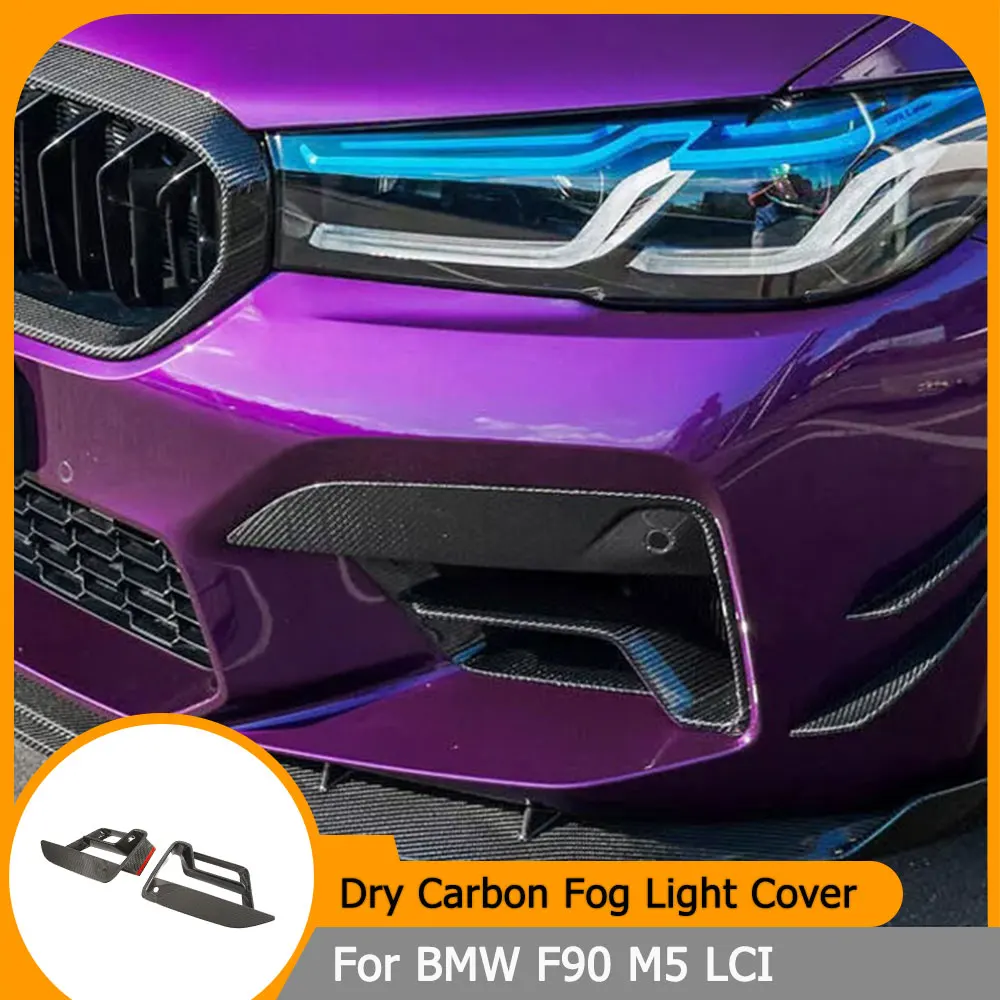 

Prepreg Dry Carbon Car Front Fog Light Air Vent Cover For BMW F90 M5 LCI 2021-2023 Front Bumper Spoiler Fog Light Frame Cover