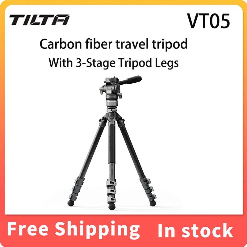 TILTA VT05 Carbon Fiber Portable Tripod Legs (5KG) TT-VT05-FB for Camera SLR Light Hydraulic Damping Manoramic