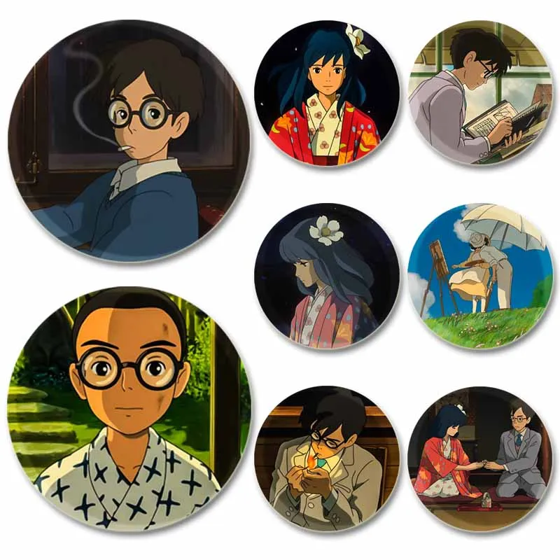 Cartoon Miyazaki Hayao Anime Enamel Pin The Wind Rises Cosplay DIY Lapel Badges Backpack Bag Jewelry Accessories Handmade Gifts