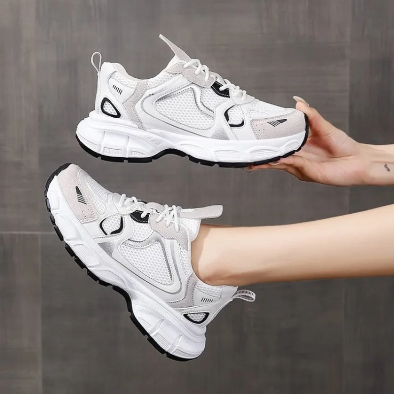 White Sneakers Woman Trends 2024 Summer New Breathable Women\'s Jogging Shoes Platform Female Designer Shoes Zapatos De Mujer