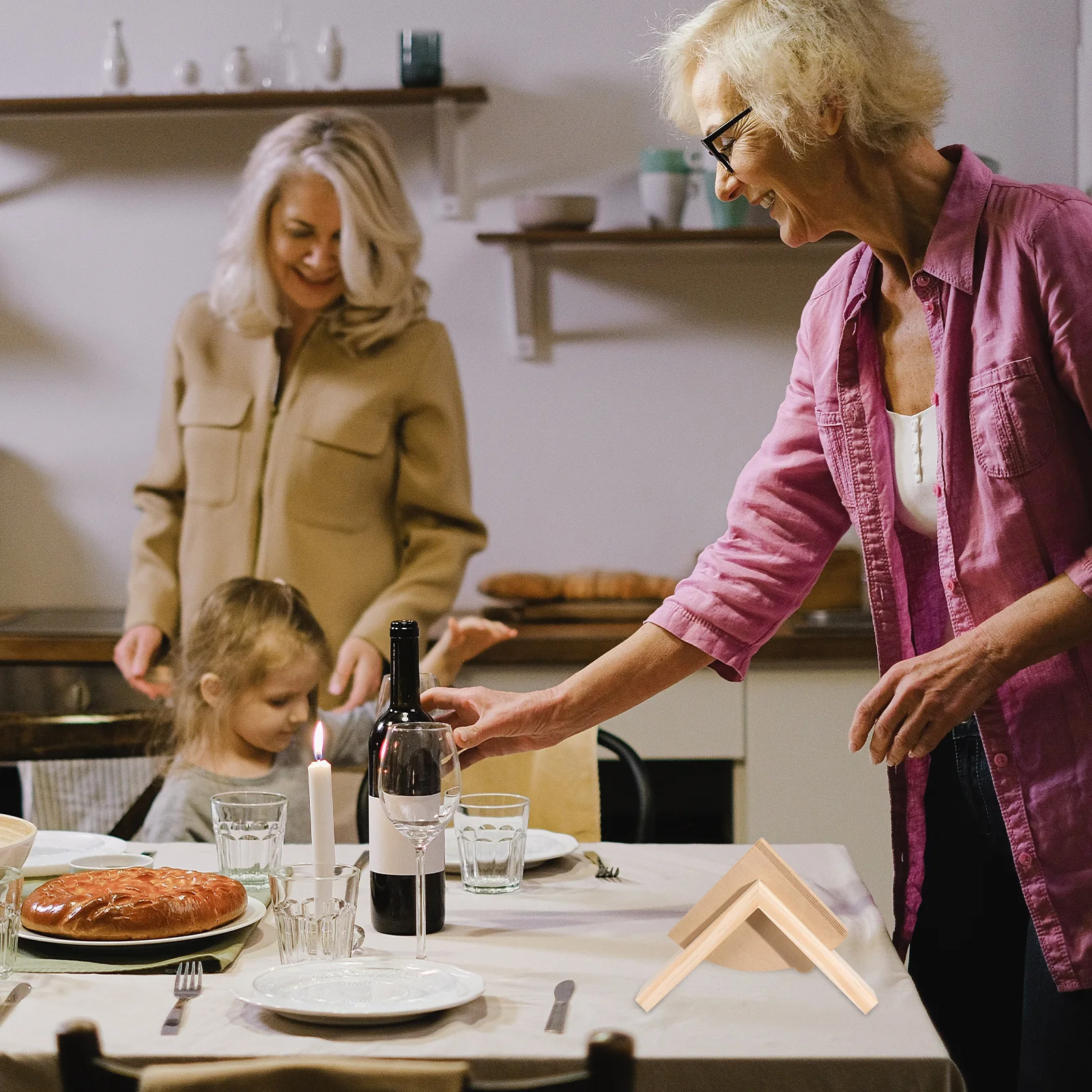 

1pc Napkin Holder Wooden Standing Design For Kitchen Dining Table Decor Rustic Napkin Storage Farmhouse Tabletop Tissue Stand