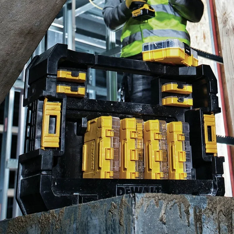 DEWALT 캐디 케이스 TSTAK 시스템과 호환, 연결 가능한 통합 전송 핸들 도구 상자 보관 케이스 DT70716-QZ, DT70716