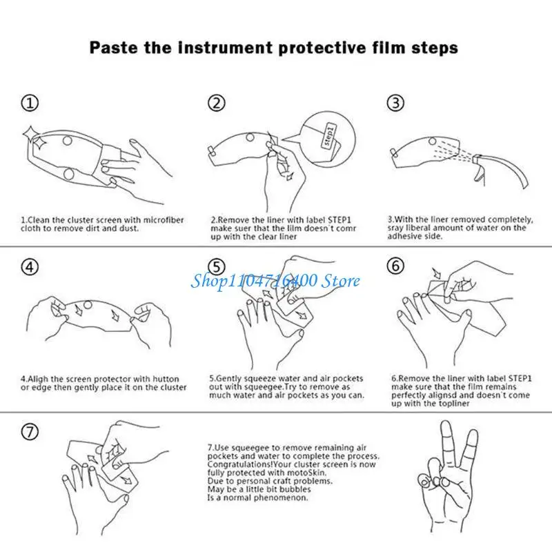 

y1gd 2Pcs Protective Film Motorbike Dashboard Screen Anti-scratch Film for