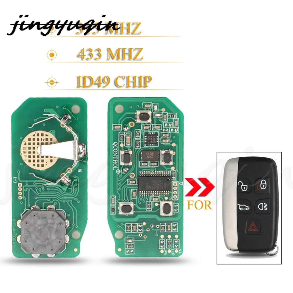 

jingyuqin 5pcs/lot 5 Buttons Replacement Remote Key Circuit Board Fob 315Mhz ID49 Chip For Land Rover Discovery Freelander