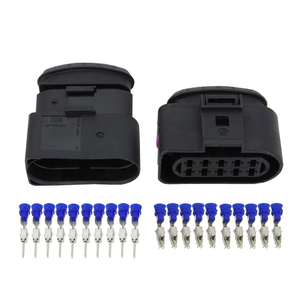 10-poliger wasserdichter Auto-Stecker, Auto-Elektro-Halogen-Scheinwerfer-Stecker, Lampenanschluss 1J0973835 1J0973735 für VW Audi Magotan
