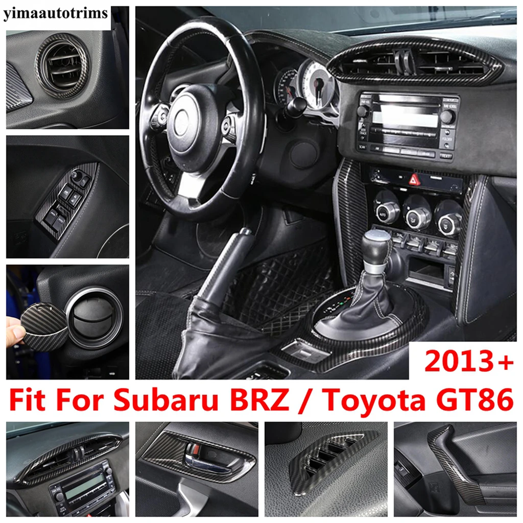 

For Subaru BRZ / Toyota GT86 2013 -2021 Dashboard AC Air Gear Panel Handle Bowl Cover Kit Trim Carbon Fiber Accessories Interior