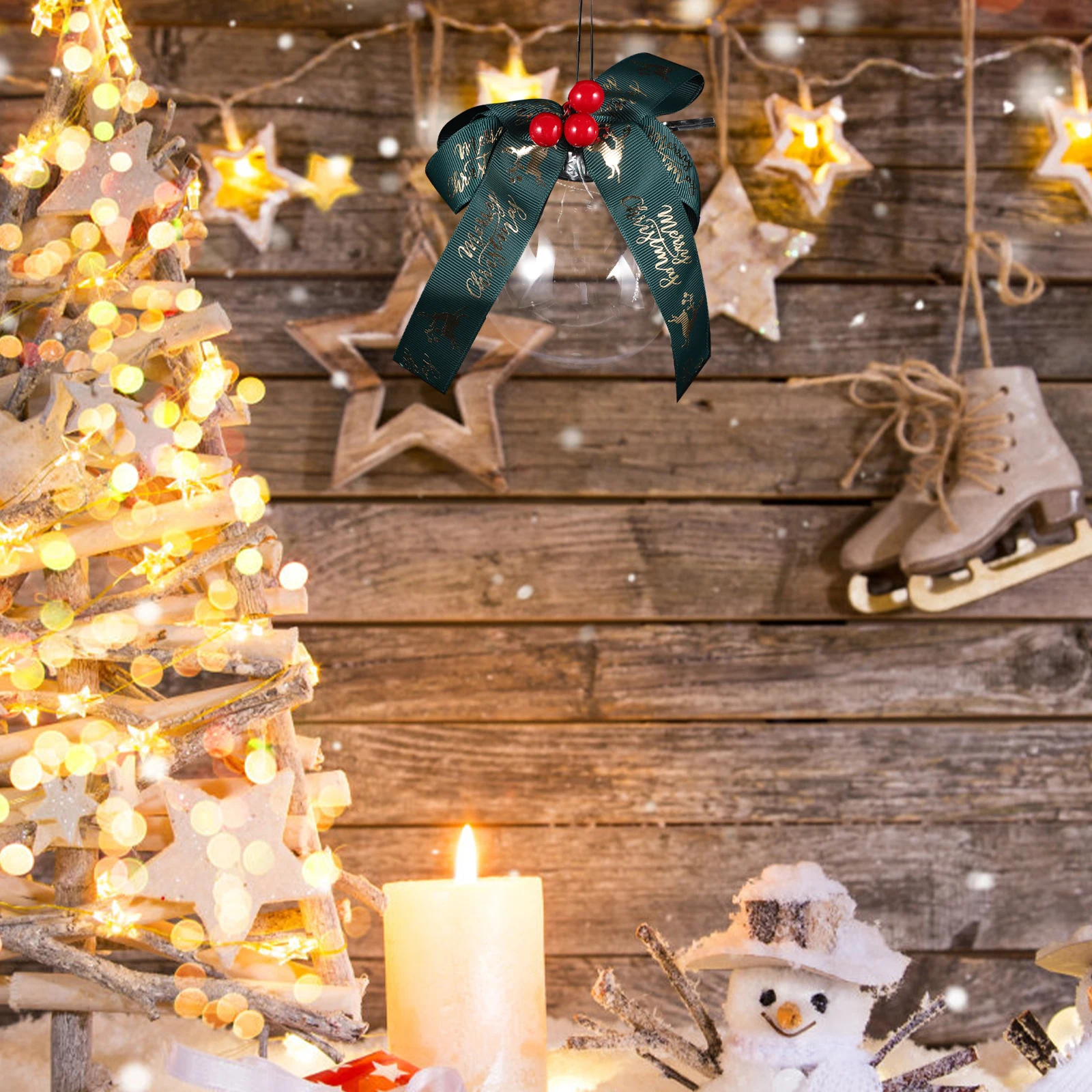 

5pcs Christmas Ball Decorations Clear Plastic Ornaments Holiday Wedding DIY Decors Xmas Tree Hanging Balls Small Pendants