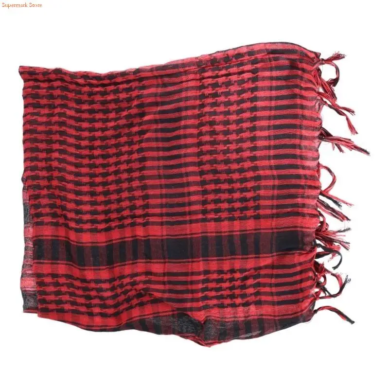 Q5WE Ethnic Shawl Arab Shemagh Jacquard Scarf Arabian Prayer Scarf Desert Headscarf