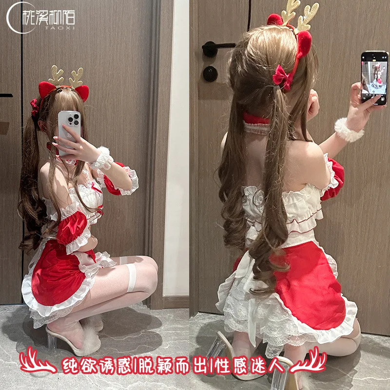 

New Ou Shilin erotic underwear bed warmer Christmas maid hip tube top temptation suit erotic underwear sexy uniform