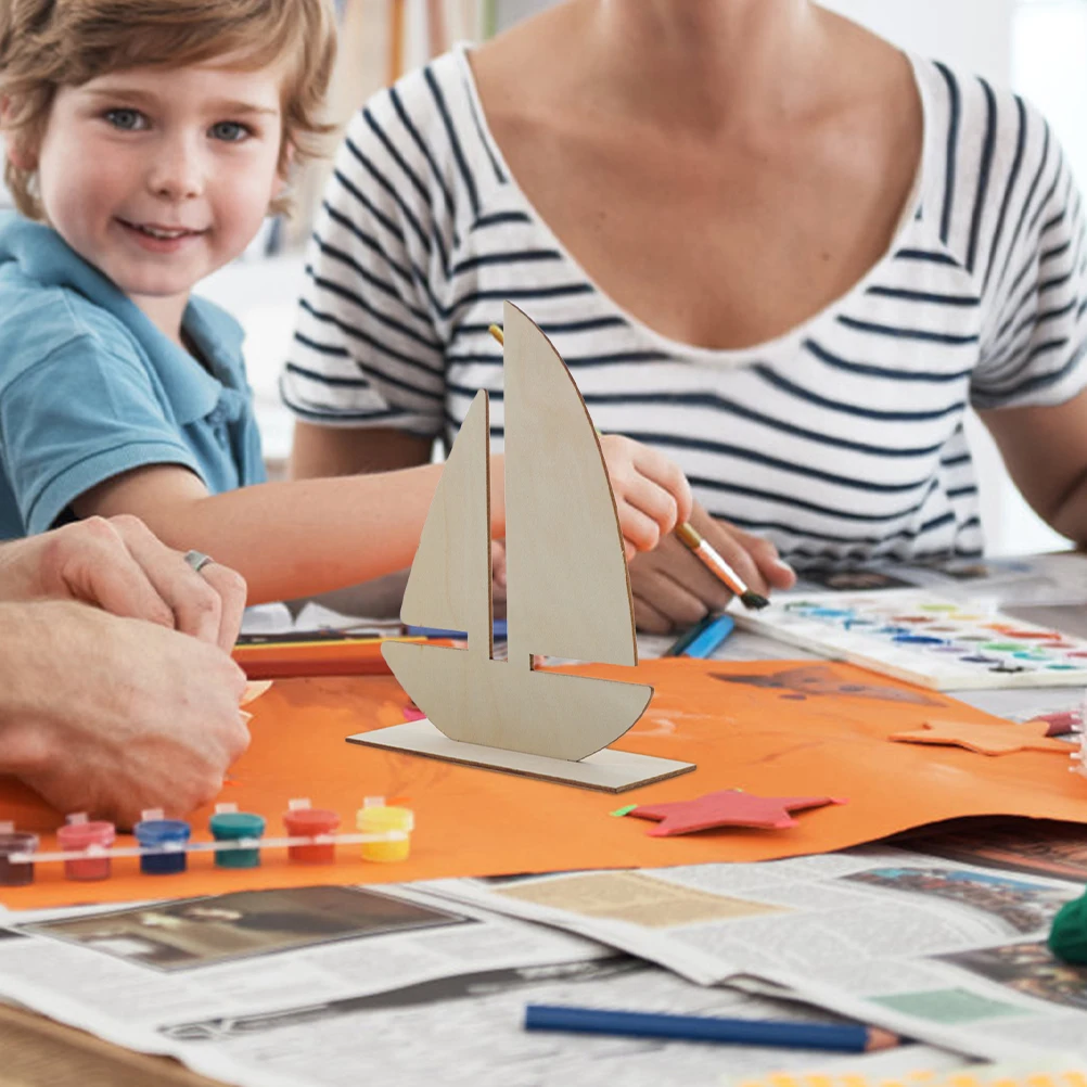 

15Pcs Blank Wooden Sailboat Ornaments DIY Craft Kit Unfinished Wood Cutouts for Nautical Themed Home Decor Projects