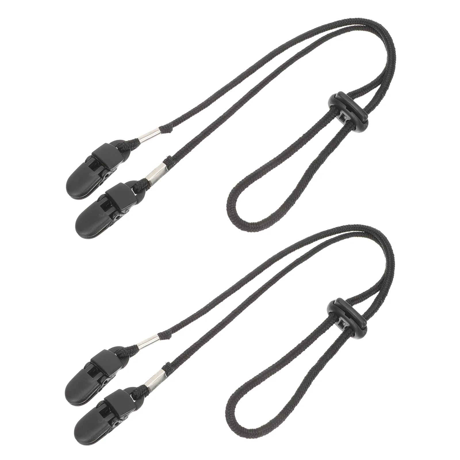 2 Pcs Caps Windproof Rope Buckle Hat Clip for Travel Strap Hood Magnetic Clips Retainer Black