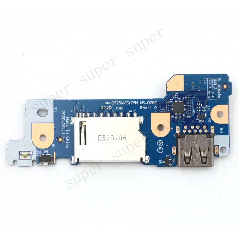S+   New GY75M/GY75N NS-D282 USB SD Card Reader Board For Legion 5-17ARH05H 82GN