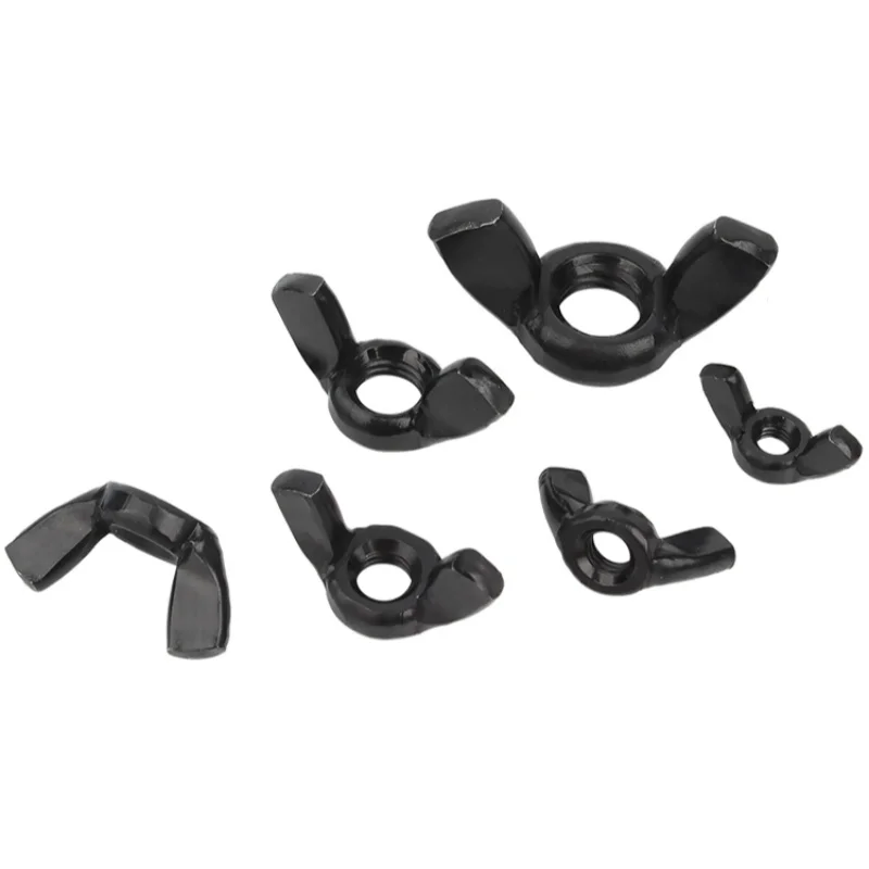 Tuercas de mariposa de acero inoxidable 304, color negro, M3, M4, M5, M6, M8, M10, M12, tuerca de sujeción Manual