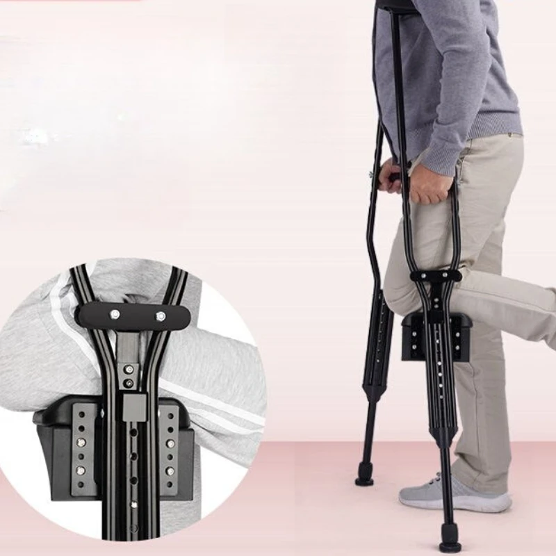 Underarm Crutches Adjustable Aluminum Walking Aid Non Slip Rubber Support Stick Mobility Aid for Elderly Injury Recovery