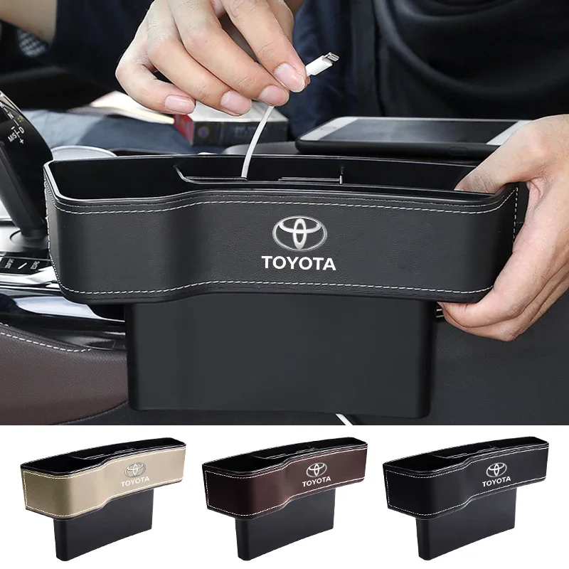 Car Seat Gap Storage Box Crevice Organizer Holder For Toyota Hilux Aygo Yaris Ractis Corolla Camry Auris Rav4 ﻿Accessories