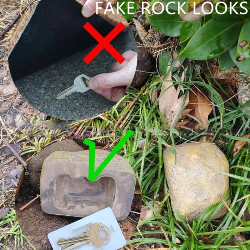 Simulated Key Hider Key Box Outdoor Decorative Waterproof Fake Rock Key Hiders Lock Storage Box