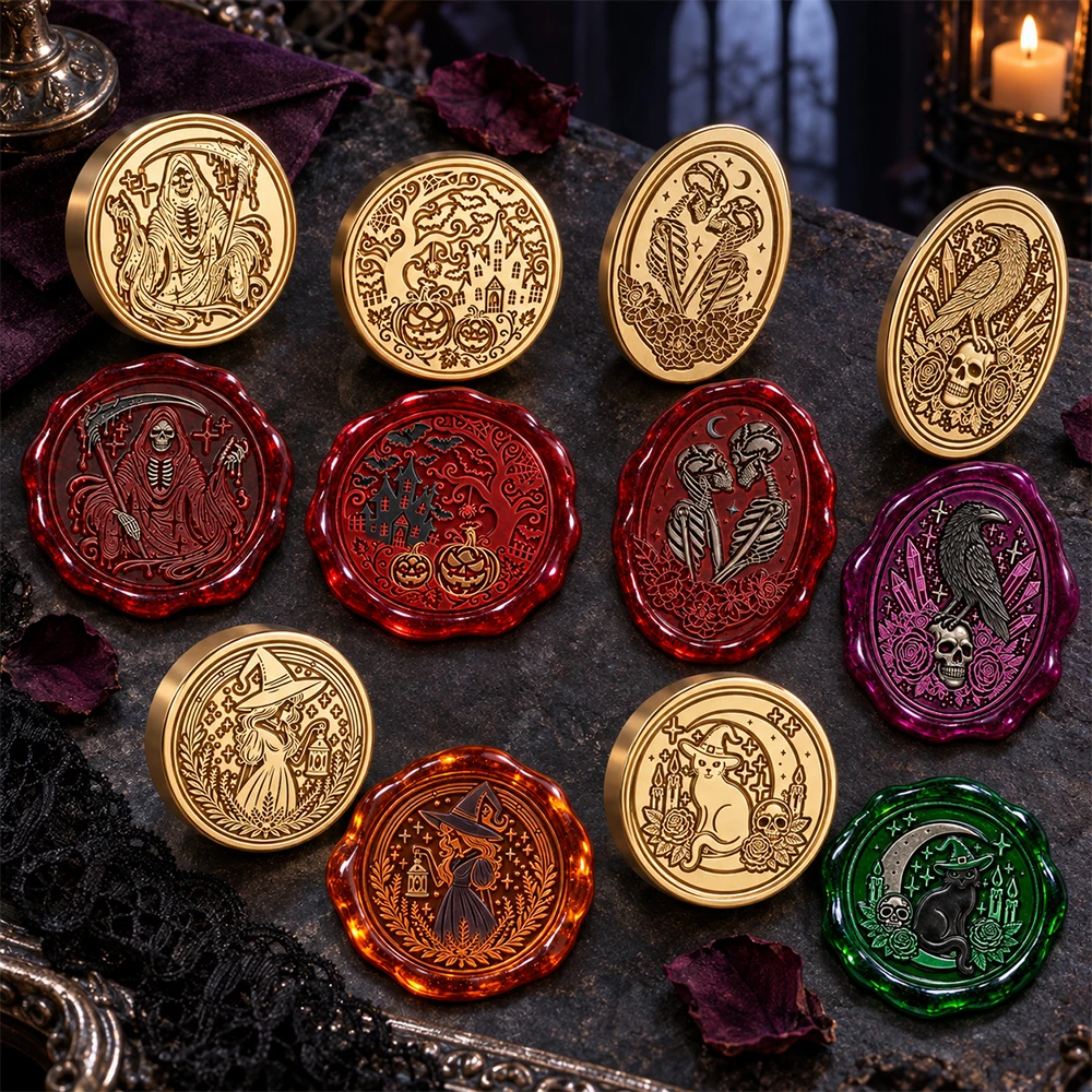 Gothic Halloween Wax Seal Stam - Wax Seal Stamp Set 评论和价格