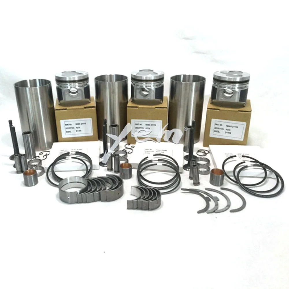 

For Kubota engine parts D1105 Overhaul rebuild kit piston piston ring cylinder liner full gasket bearings valve guide seat