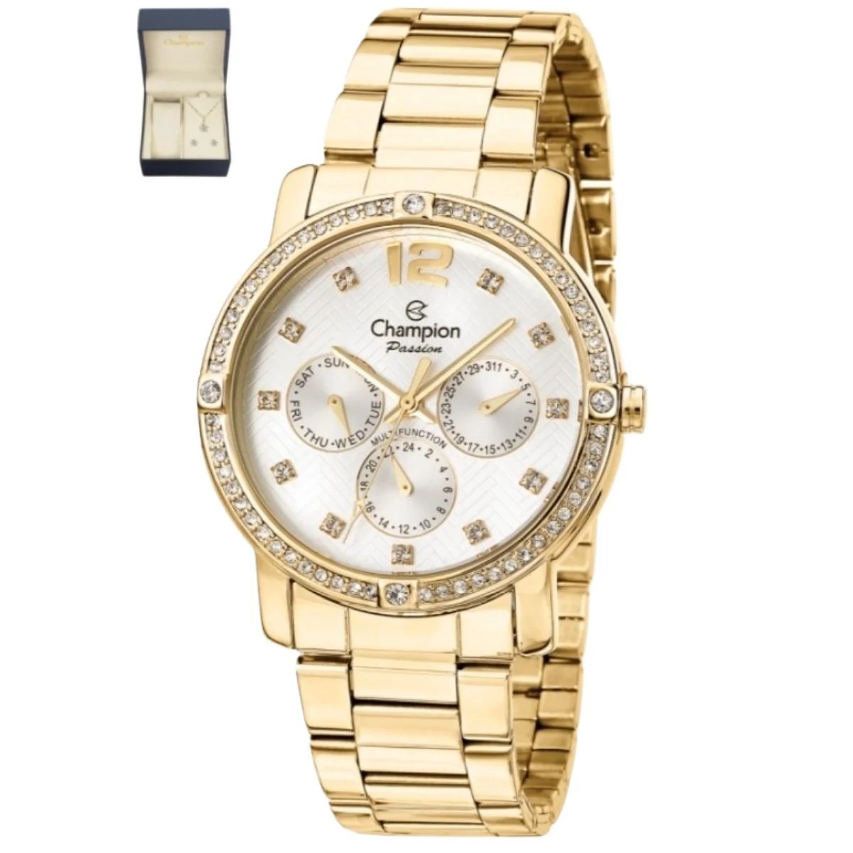 Original Champion Golden Women Watch Kit With Guarantee Watch Kit