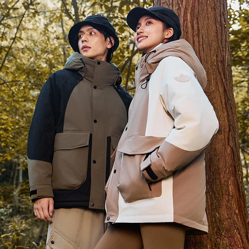 

Зимняя модная мужская утепленная куртка с капюшоном, свободного кроя, молодежная, морозостойкая, с наполнителем из белого пуха