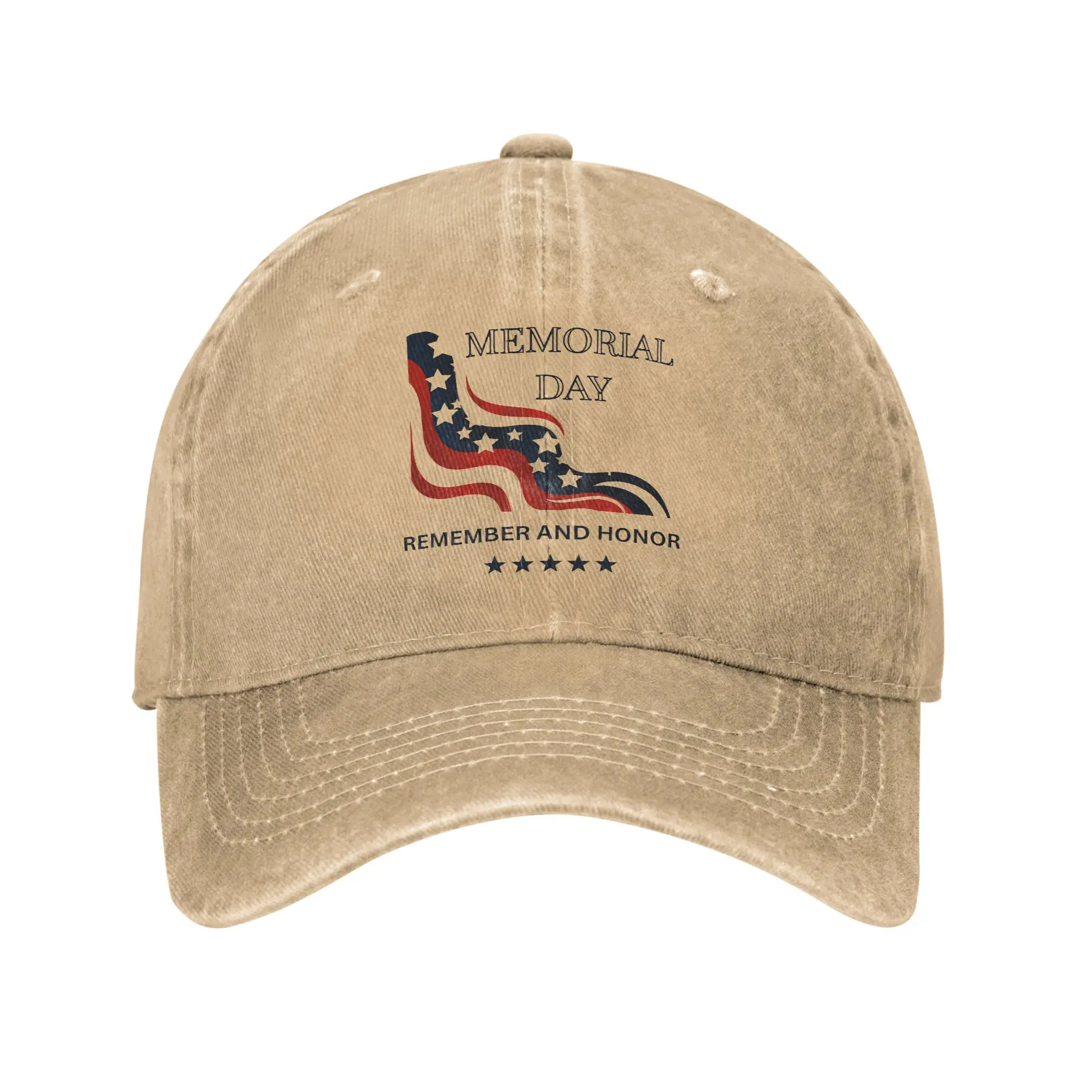 Memorial Day Patriot Men Women Baseball Cap Remember and Honor Distressed Denim Hats Cap Vintage Outdoor Adjustable Snapback Cap