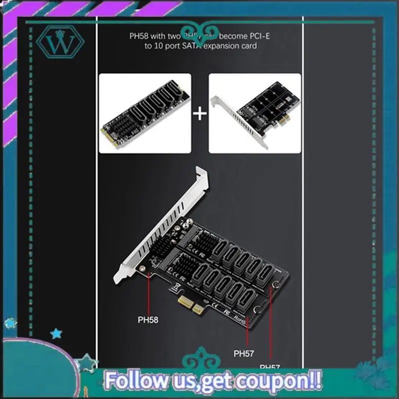 A75Q-4X M.2 NGFF B-Key SATA Change 5 Port Expansion Card 6Gbps Expansion Card JM575 Chipset