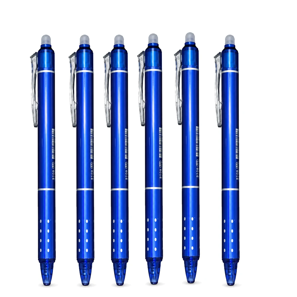 6 stuks 0,5 mm uitwisbare gelpennen met wasbaar handvat, magische navulstaven, supercapaciteit inkt, schrijfwaren voor school en kantoor.