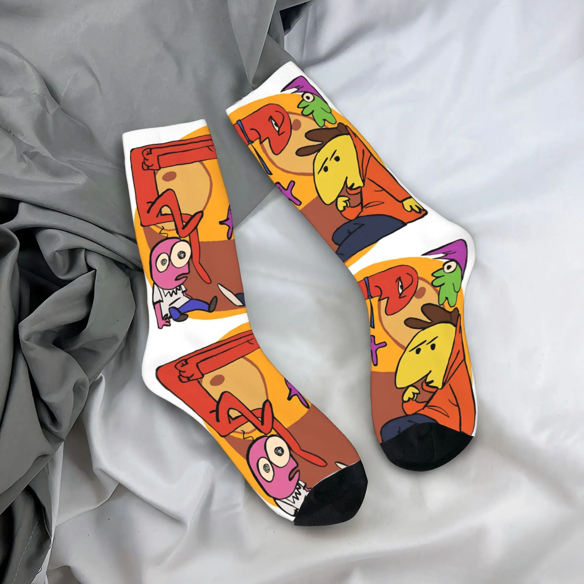 Meias de amigos sorridentes design meias da moda outono meias antiderrapantes meias macias de corrida masculinas