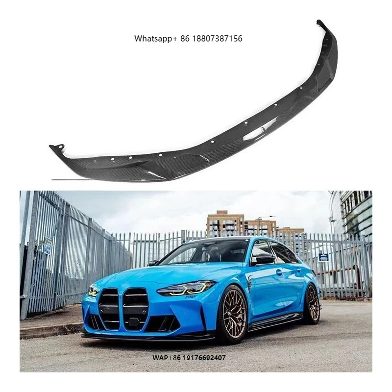 

For M3 M4 G80 G82 Dry Carbon Fiber R44 Front Lip Exhaust Bolt-On Car Bumper