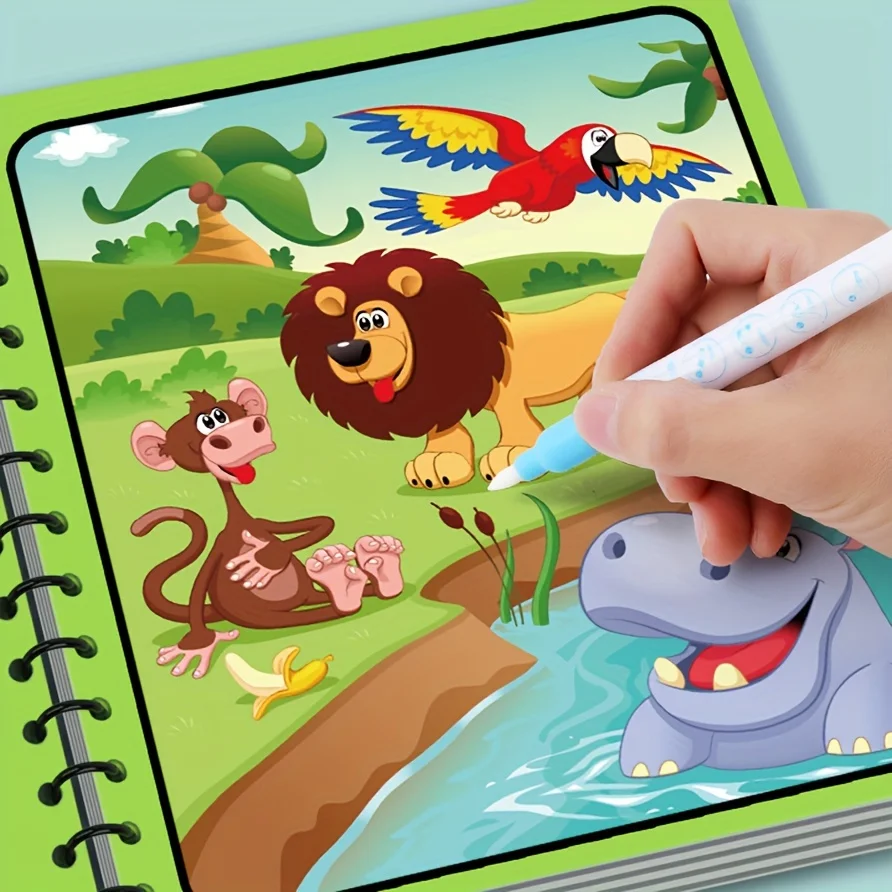 Livre de dessin à l'eau magique réutilisable, peinture éducative, jouet Montessori avec stylo magique coloré pour l'éducation précoce, jouets cadeaux
