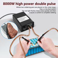 8000W Dual Pulse Spot Welder Kit DIY Automat 18650 Battery Pack Welding Portable Spot Welding Machine Pen For 0.3MM Nickel Strip