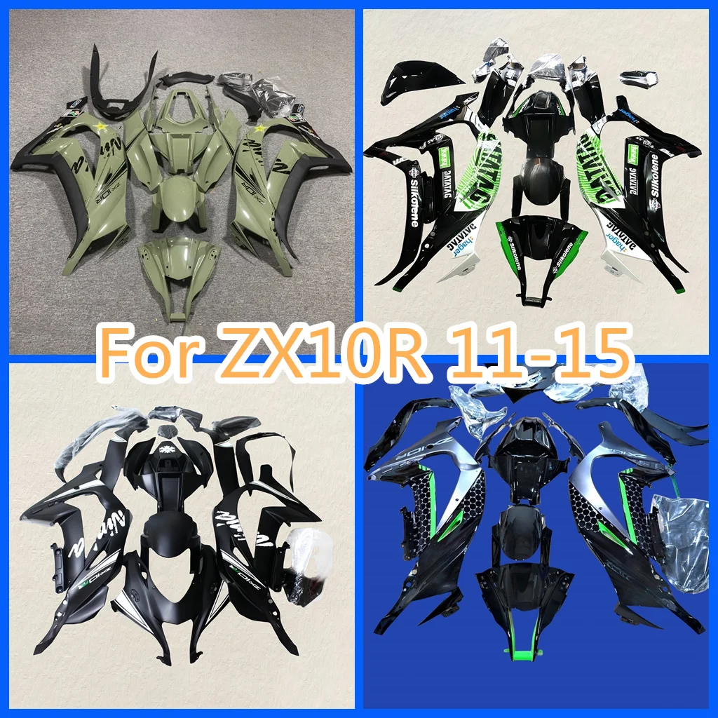 Motorcycle Fairing Kit ABS Plastic Body for Kawasaki ZX-10R 11-15 2011 2012 2013 2014 2015 100% Fit Injection Mold Free Custom